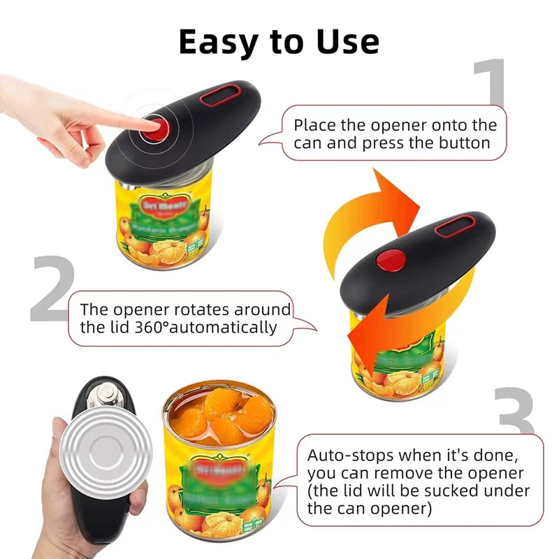Electric Can Opener - Automatic Can Opener For Kitchen, Portable Battery  Can Opener, Can Opener Safety Steel Alloy